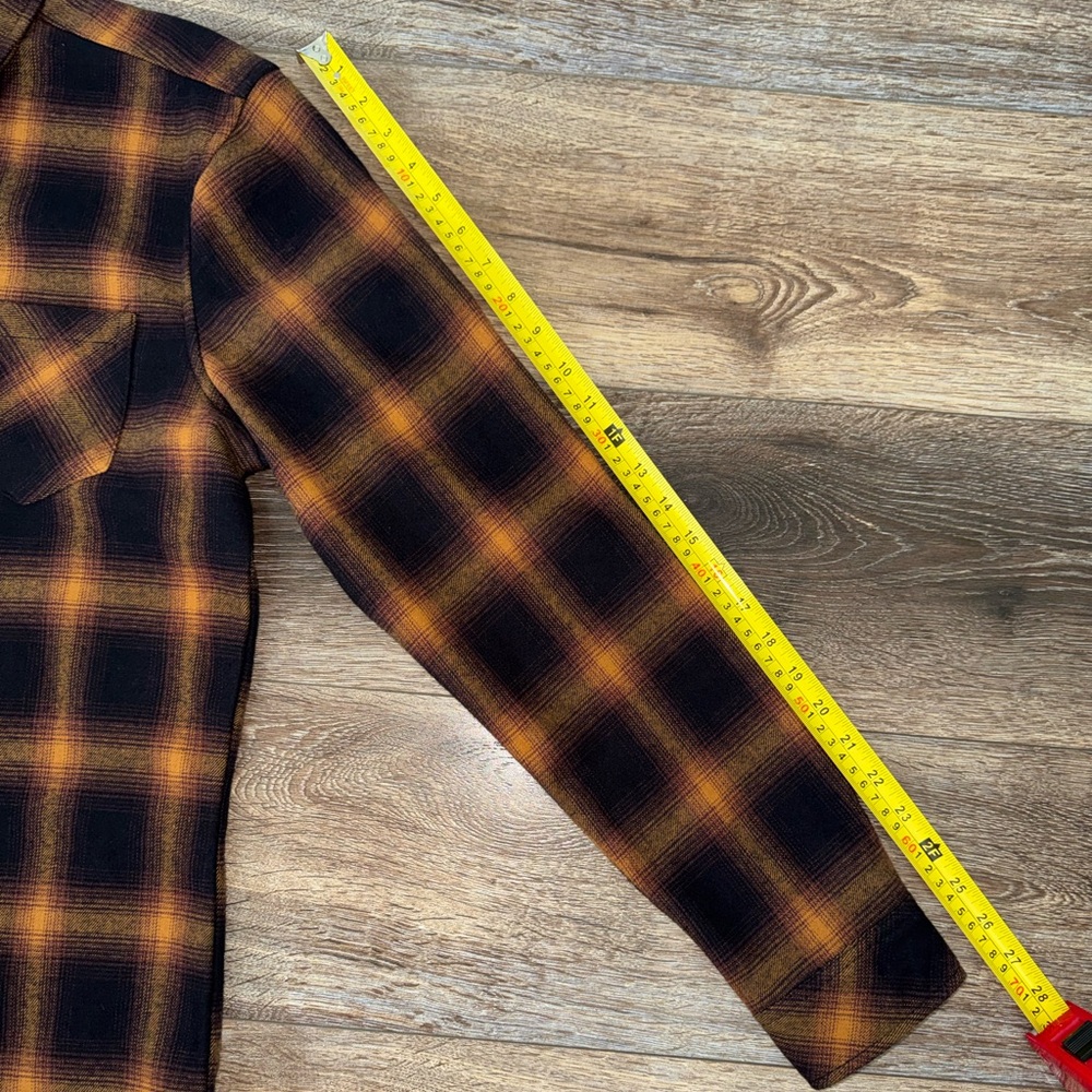 Nomad by Craft + Flow Rust Black Plaid Sierra Lined Flannel Size M 🍂LIKE NEW🍂 - Picture 10 of 14